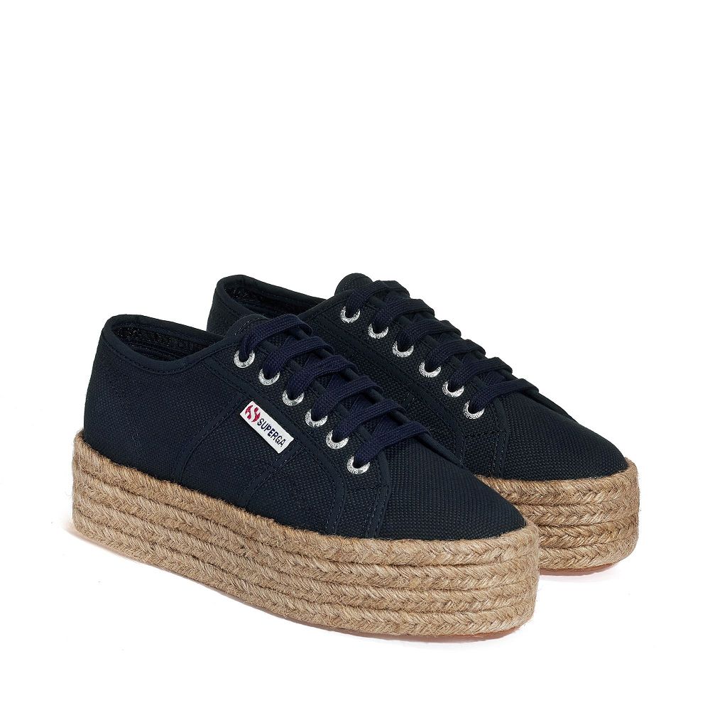 Superga 2790 Rope Blue Platform Sneakers - Women's Sneakers USA | US5026531